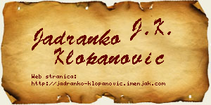 Jadranko Klopanović vizit kartica